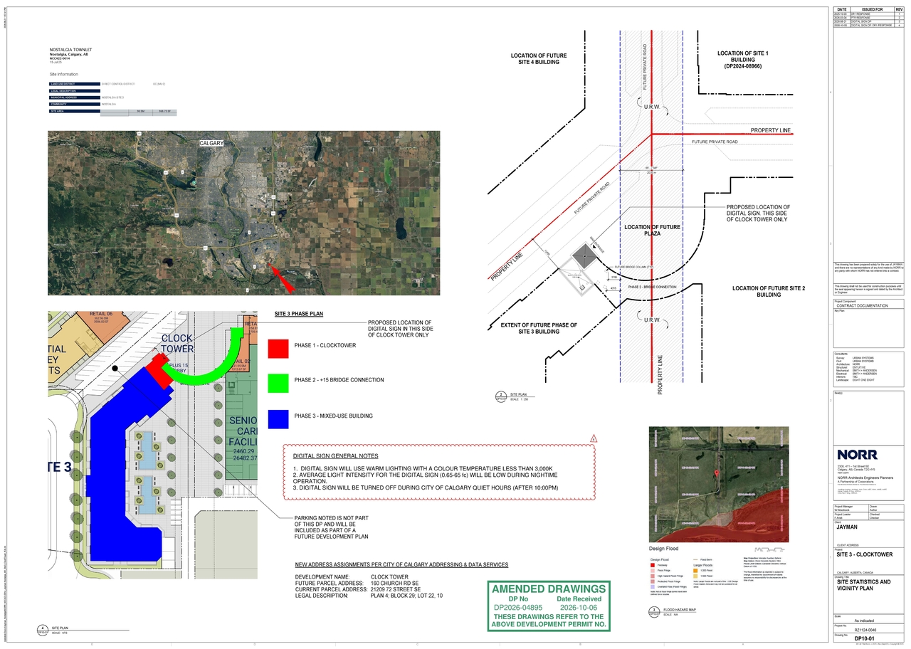 Construction site plan for project from page 1 of the file 'DP2026-04895 DMAP Plans (Amended) 2026-10-06 (3MB)'