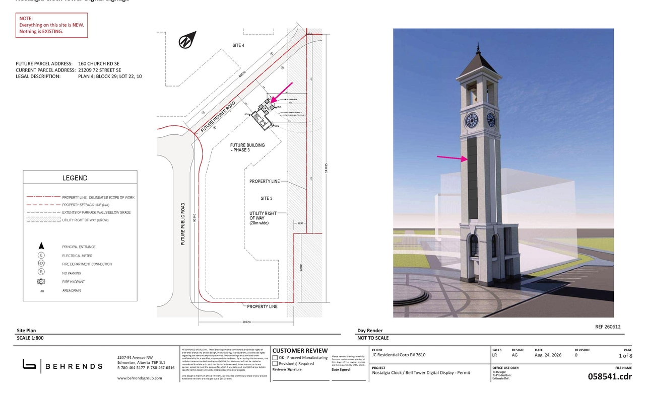 Construction site plan for project from page 1 of the file 'DP2026-04895 DMAP Plans (Submitted) 2026-08-24 (2MB)'