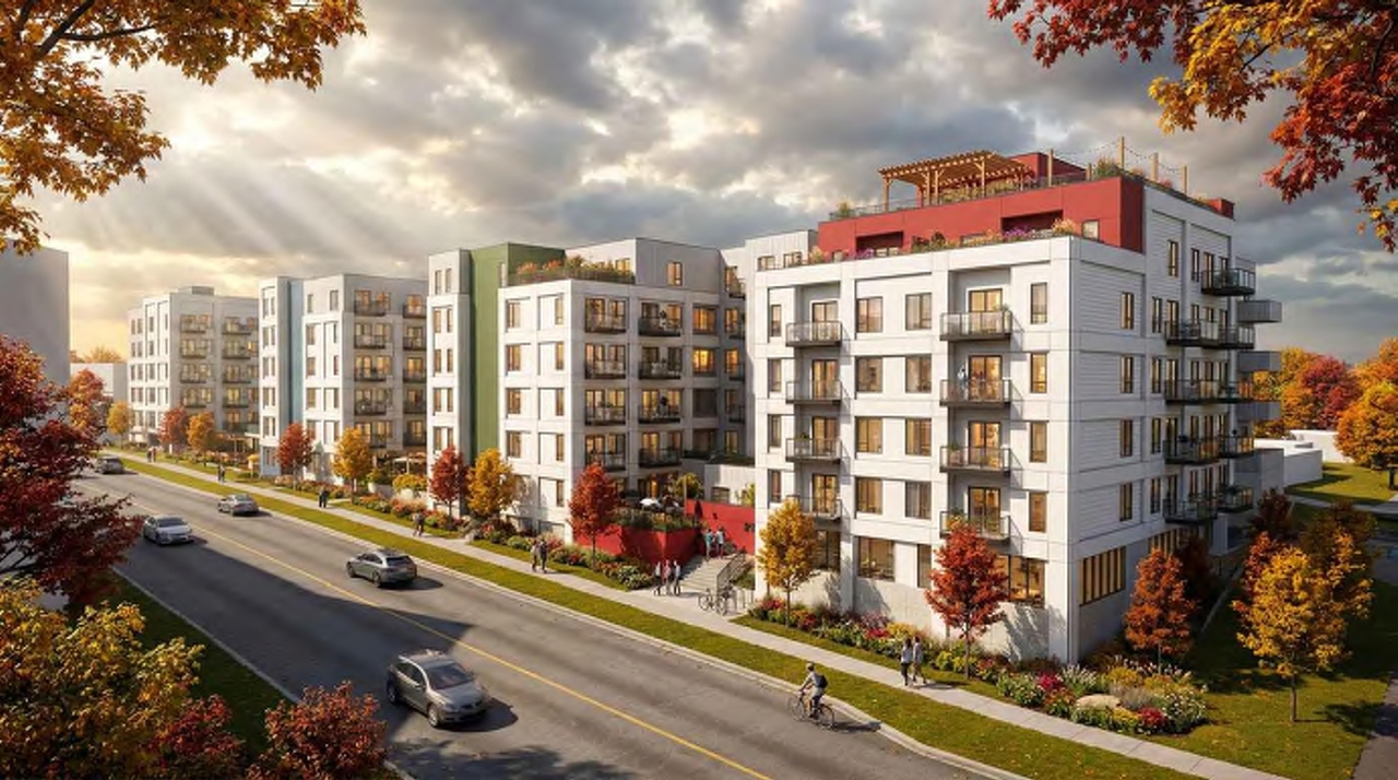 Rendering of building from page 4 of the file 'DP2026-04931 - DMAP Plans (Submitted) 2026-08-26 (3MB)'