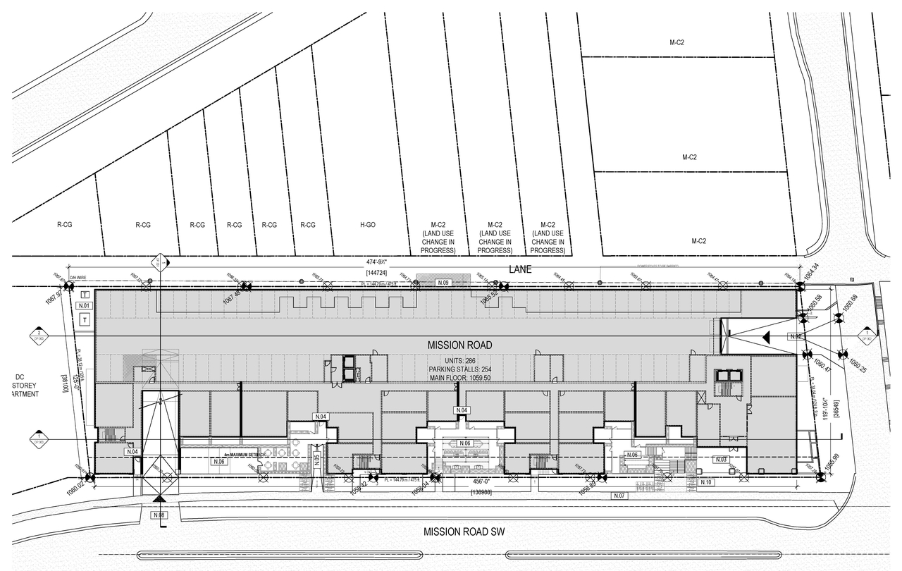 Construction site plan for project from page 6 of the file 'DP2026-04931 - DMAP Plans (Submitted) 2026-08-26 (3MB)'