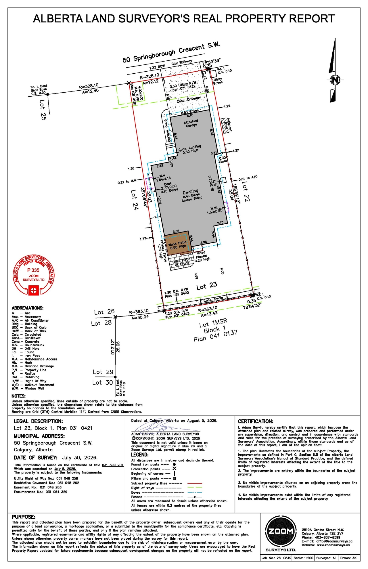 Construction site plan for project from page 1 of the file 'DP2026-04953 - DMAP DECISION RENDERED PLANS (1MB) 2026-08-26'
