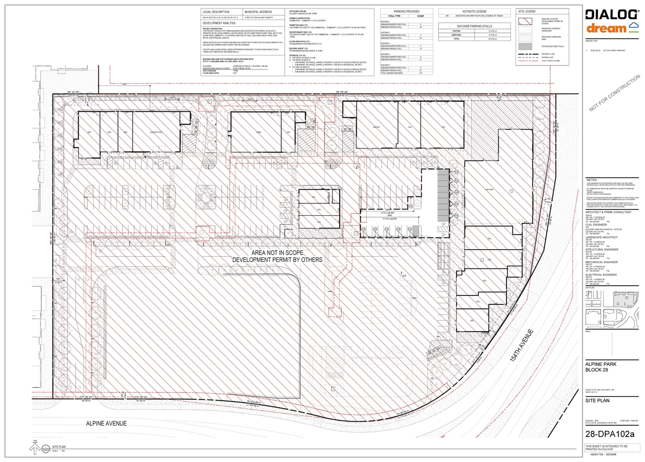 Construction site plan for project from page 2 of the file 'DP2026-04955 DMAP Plans (Submitted) 2026-08-26 (3MB)'