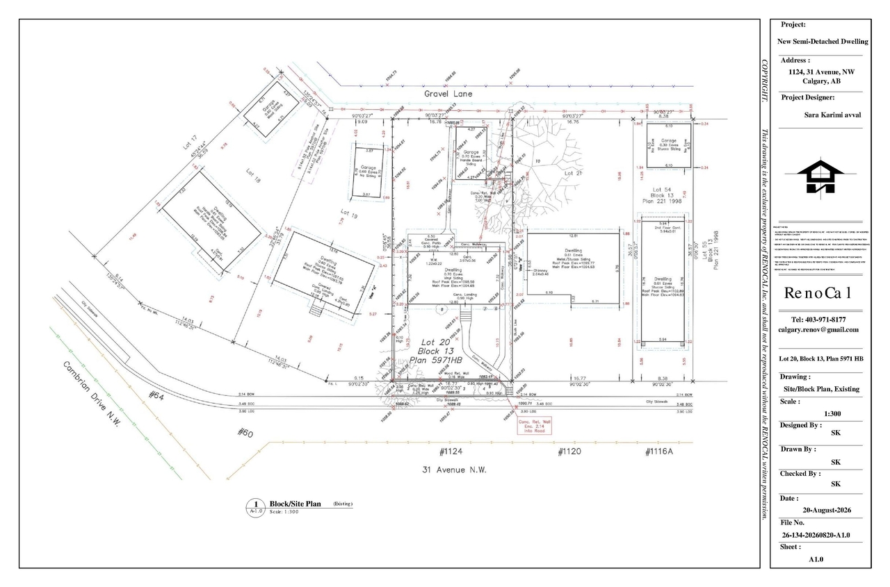 Construction site plan for project from page 1 of the file 'DP2026-04995 DMAP Plans (Submitted) 2026-08-28 (1MB)'