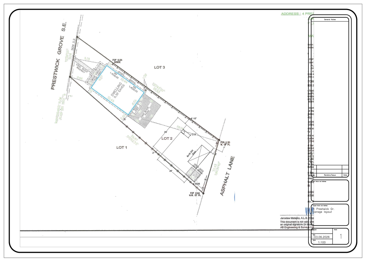 Construction site plan for project from page 1 of the file 'DP2026-05001 DMAP Plans (Submitted) 2026-08-28 (2MB)'