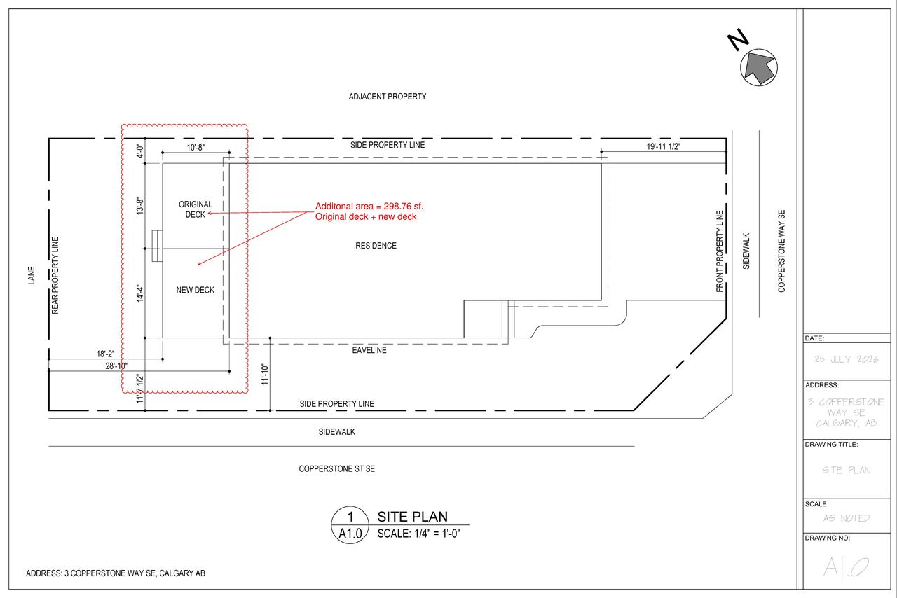 Construction site plan for project from page 1 of the file 'DP2026-05028 - DMAP Plans Submitted (1MB) 2026-08-31'
