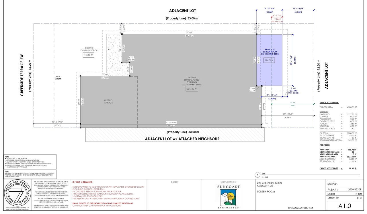 Construction site plan for project from page 2 of the file 'DP2026-05055 - DMAP Plans (Submitted) 2026-08-31 (1MB)'