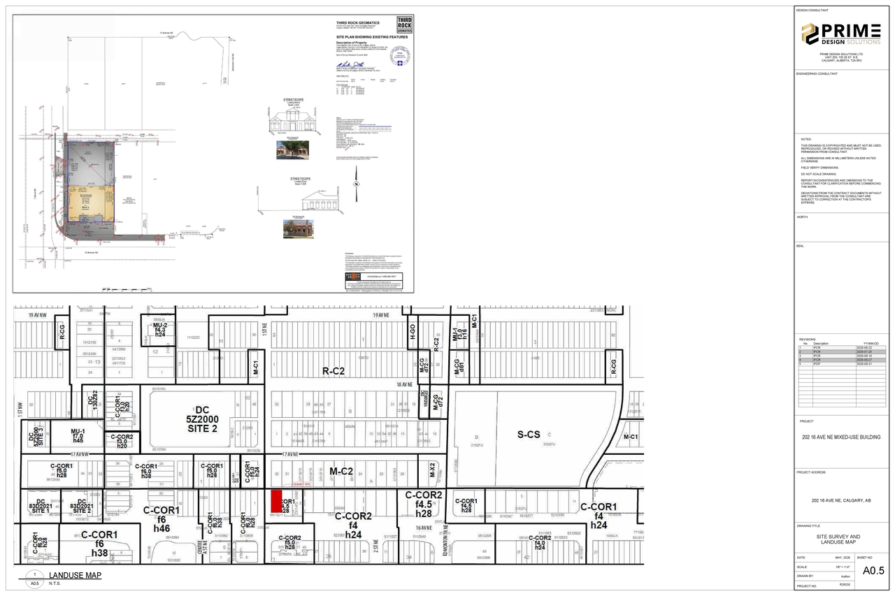 Construction site plan for project from page 4 of the file 'DP2026-05057 DMAP Plans (Submitted) 2026-09-01 (9MB)'