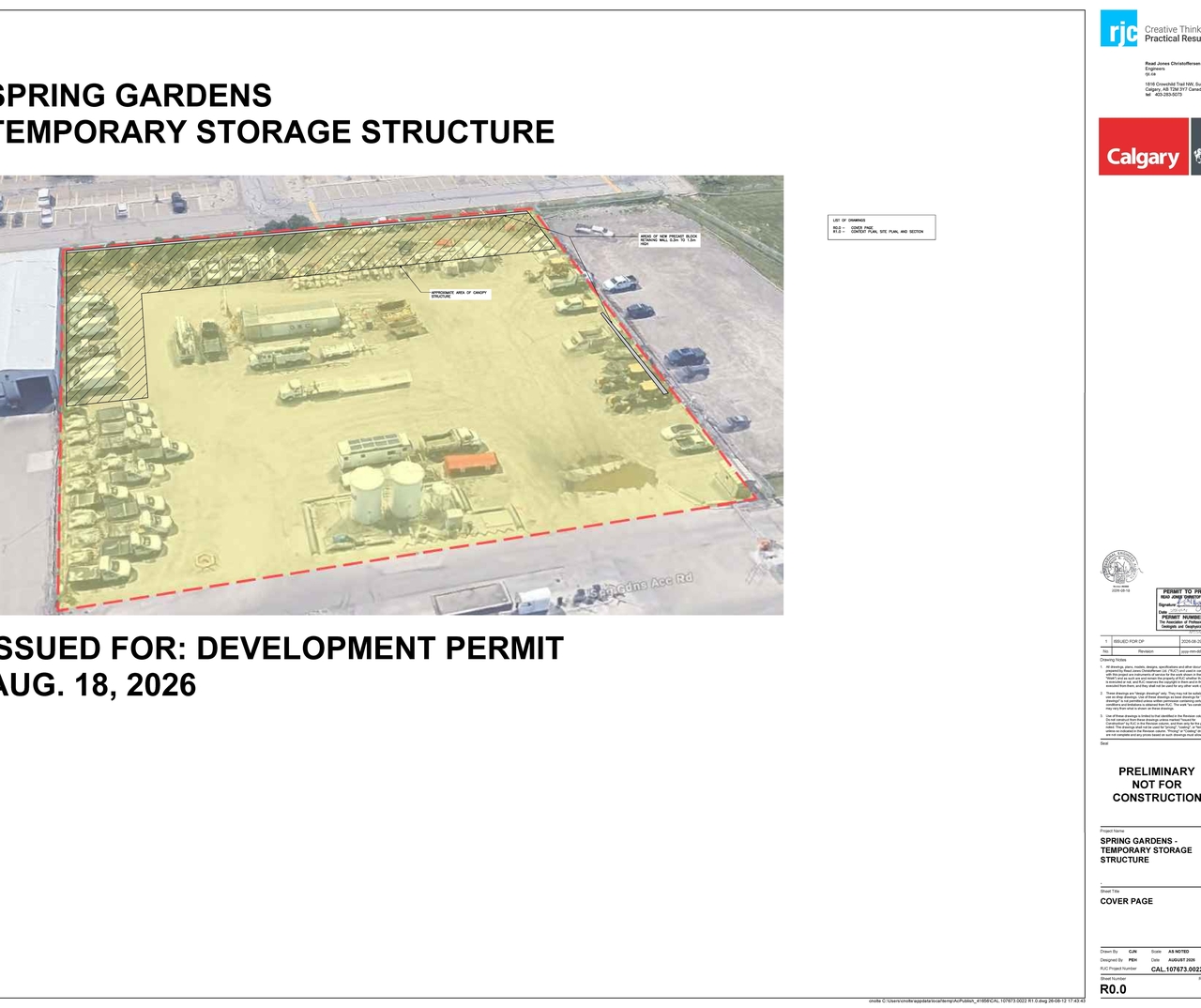 Construction site plan for project from page 2 of the file 'DP2026-05058 DMAP Plans (Submitted) 2026-09-01 (2MB)'