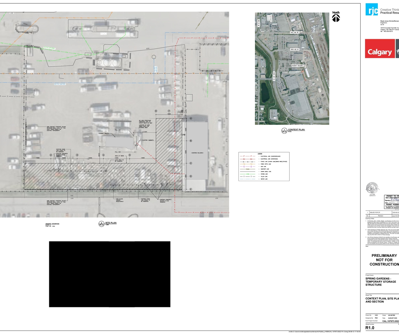 Construction site plan for project from page 3 of the file 'DP2026-05058 DMAP Plans (Submitted) 2026-09-01 (2MB)'