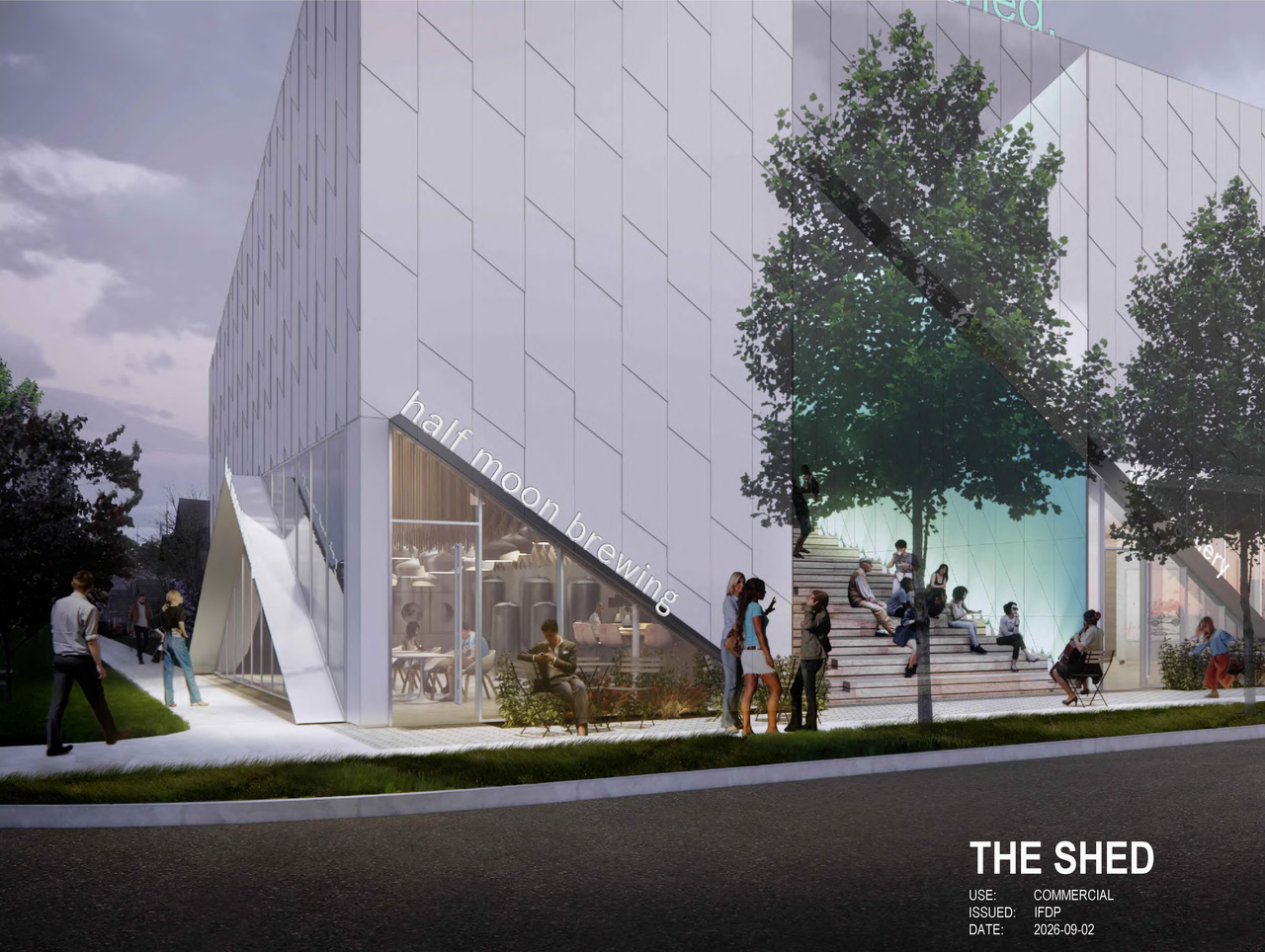 Rendering of building from page 1 of the file 'DP2026-05139 - DMAP Plans (Submitted) 2026-09-03 (2MB)'
