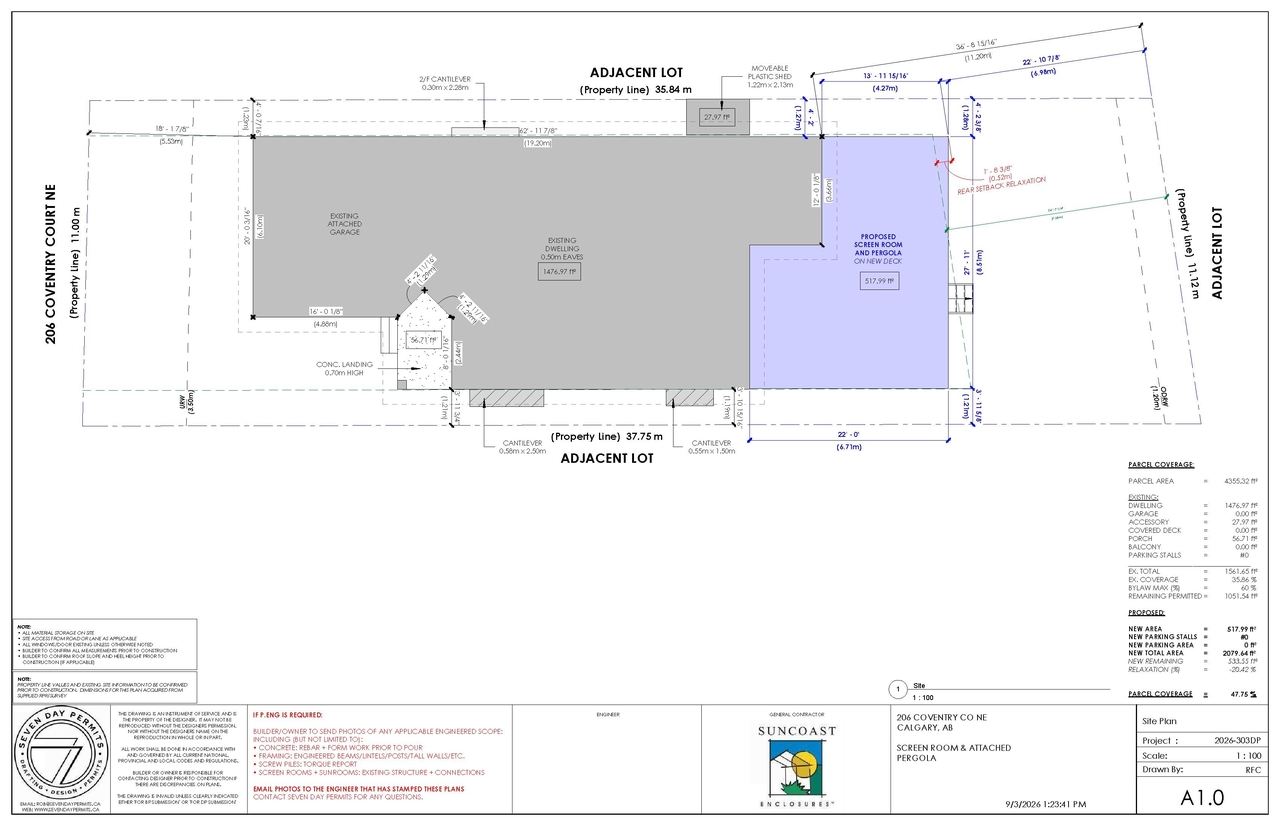 Construction site plan for project from page 4 of the file 'DP2026-05155 DMAP Plans (Submitted)2026-09-03 (1MB)'