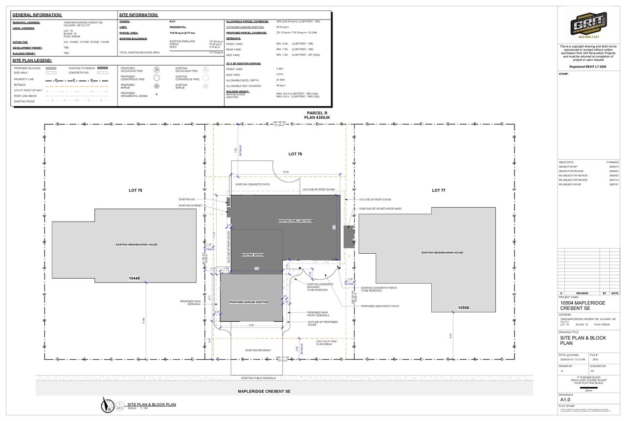 Construction site plan for project from page 2 of the file 'DP2026-05158 DMAP Plans (Submitted) 2026-09-18 (1MB)'