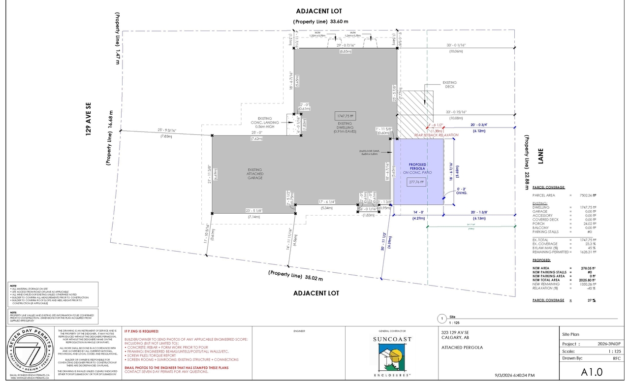 Construction site plan for project from page 2 of the file 'DP2026-05183 DMAP Plans (Submitted) 2026-09-05 (1MB)'