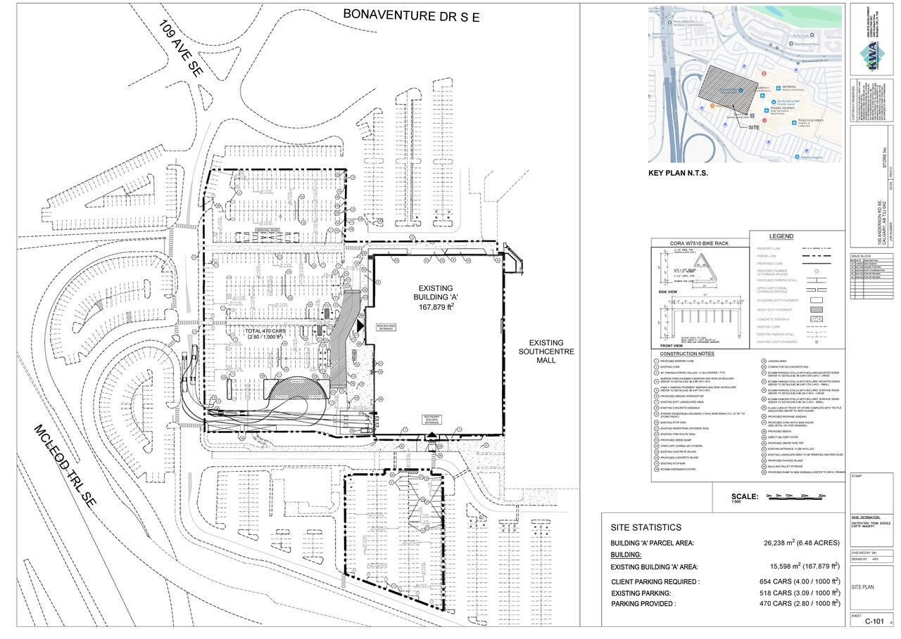Construction site plan for project from page 1 of the file 'DP2026-05216 DMAP Plans (Submitted) 2026-09-23 (4MB)'