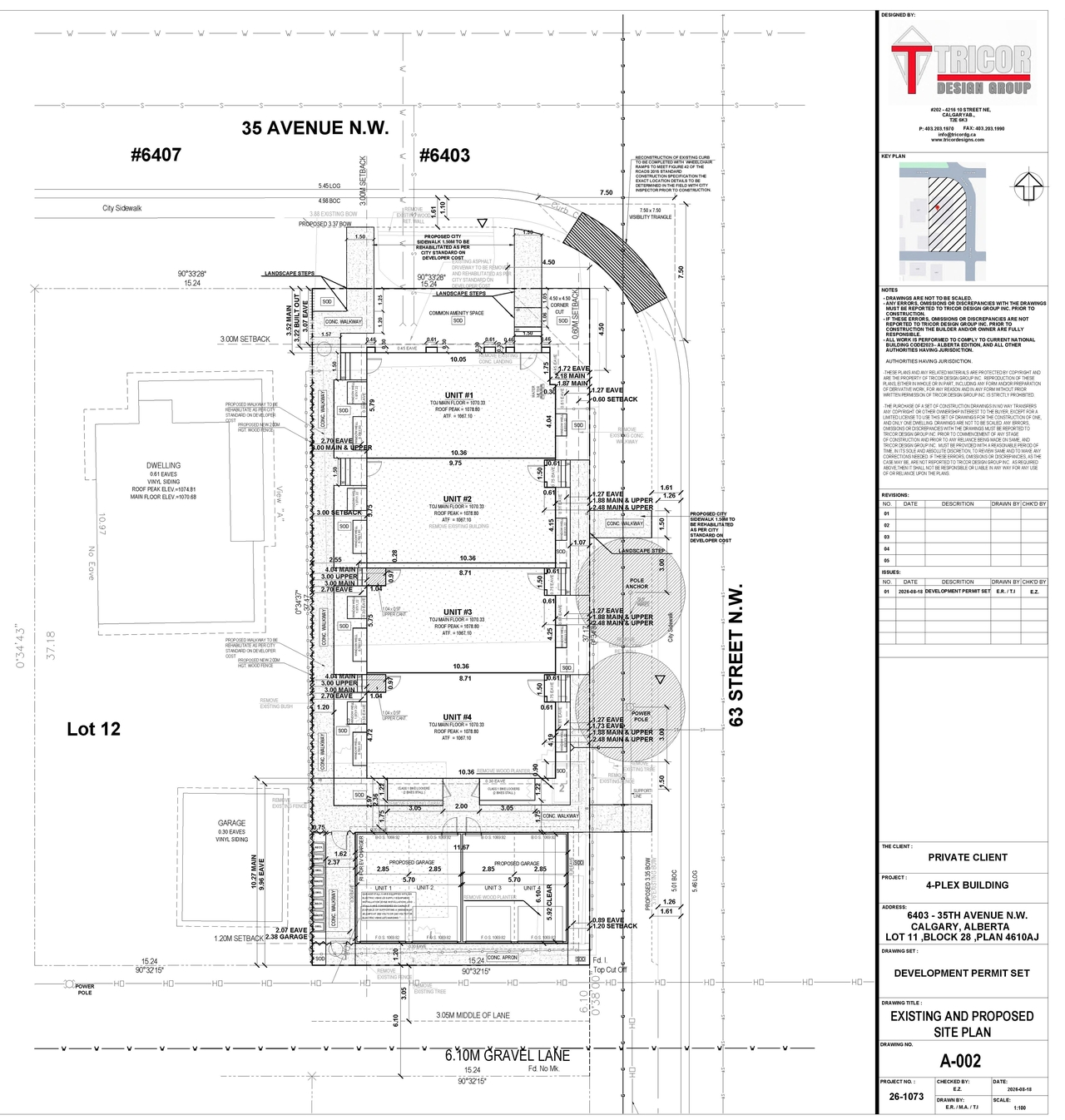 Construction site plan for project from page 2 of the file 'DP2026-05233 DMAP Plans (Submitted) 2026-09-10 (3MB)'