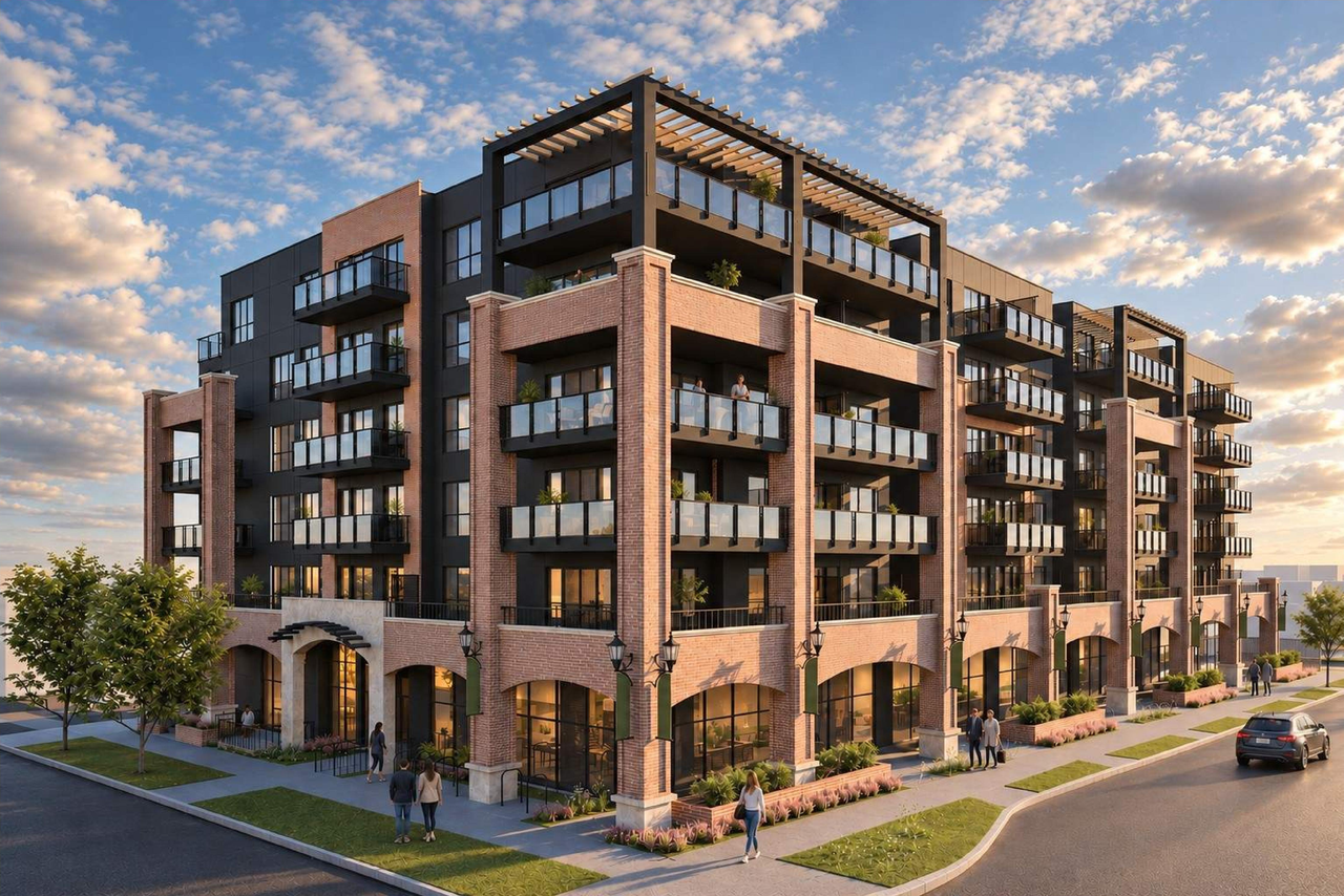 Rendering of building from page 1 of the file 'DP2026-05263 DMAP Plans Sumbitted (7MB) 2026-09-11'