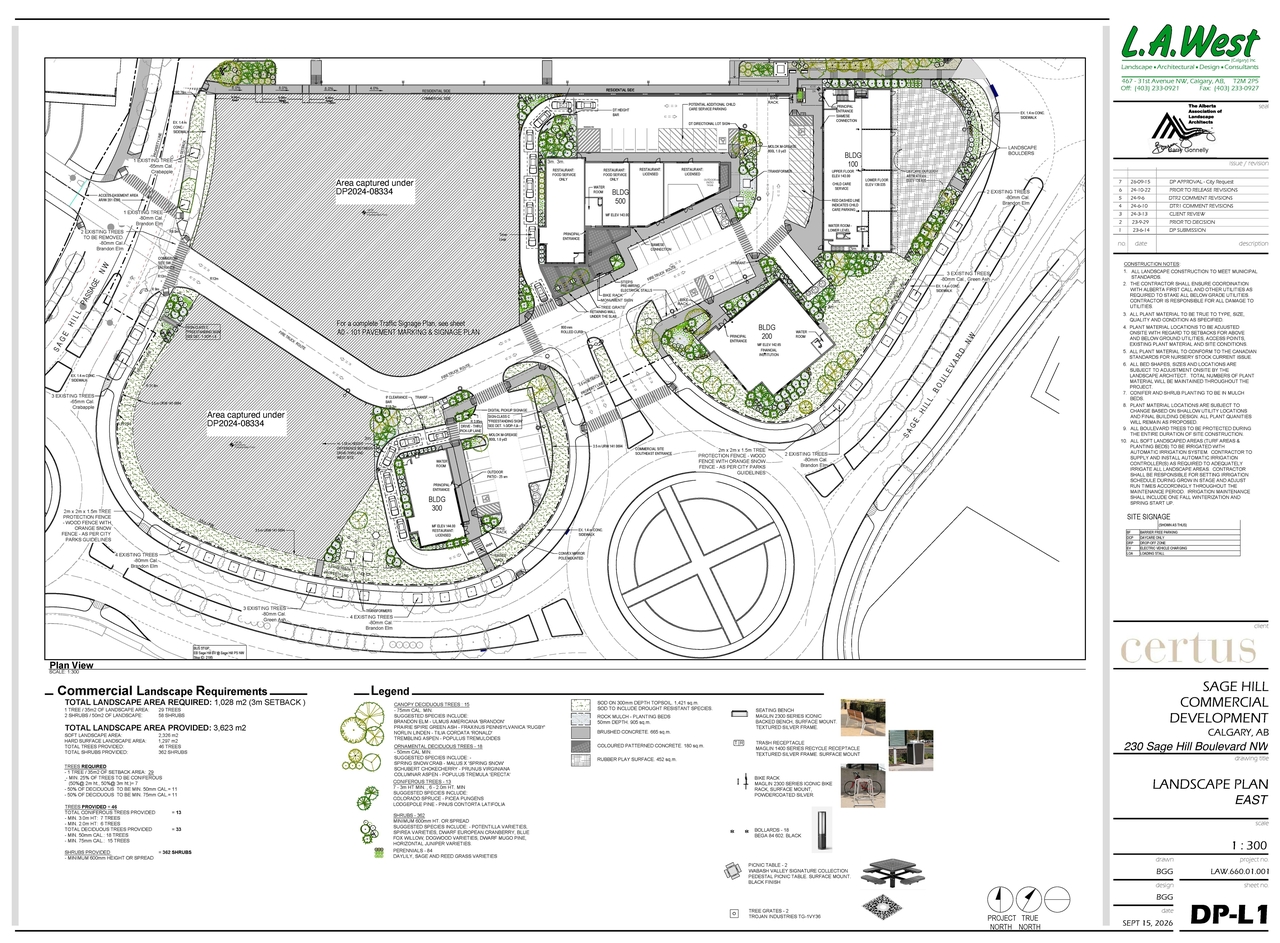 Construction site plan for project from page 1 of the file 'DP2026-05478 - DMAP Plans (Submitted) 2026-09-24 (3MB)'