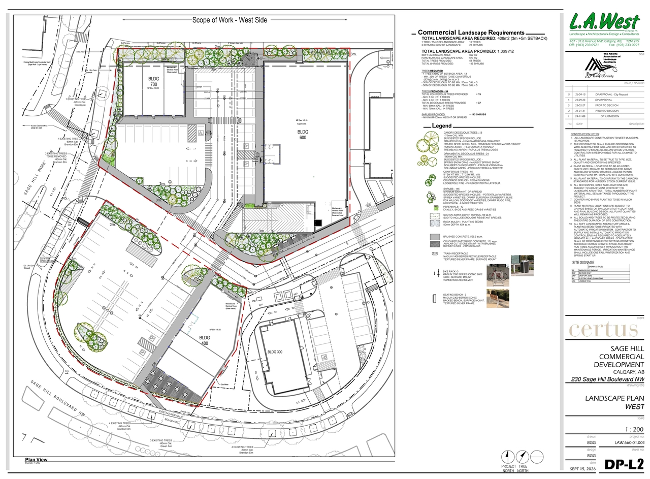 Construction site plan for project from page 2 of the file 'DP2026-05478 - DMAP Plans (Submitted) 2026-09-24 (3MB)'
