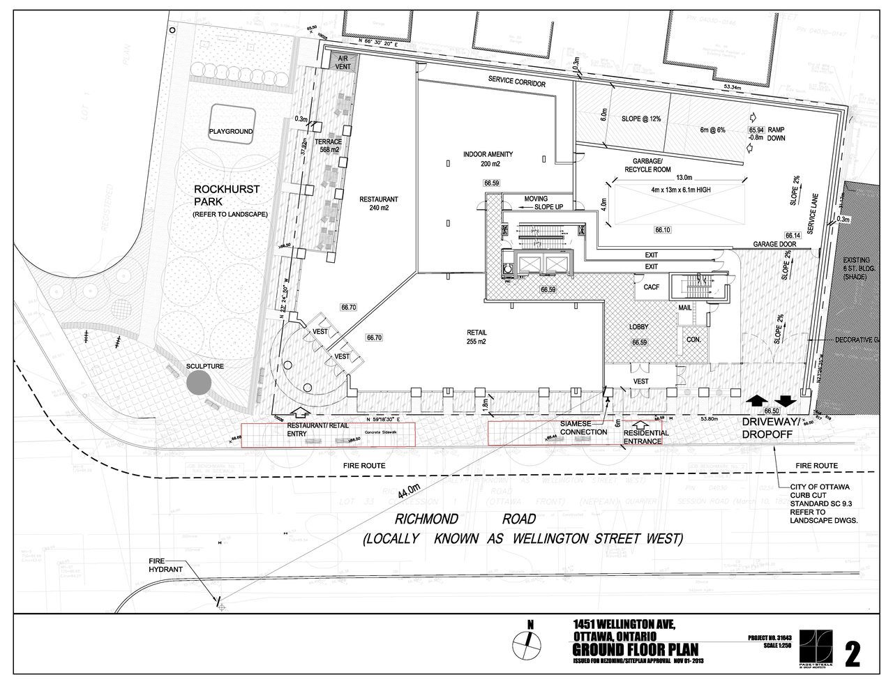 Construction site plan for project from page 1 of the file 'D01-01-13-0019 Floor Plans'