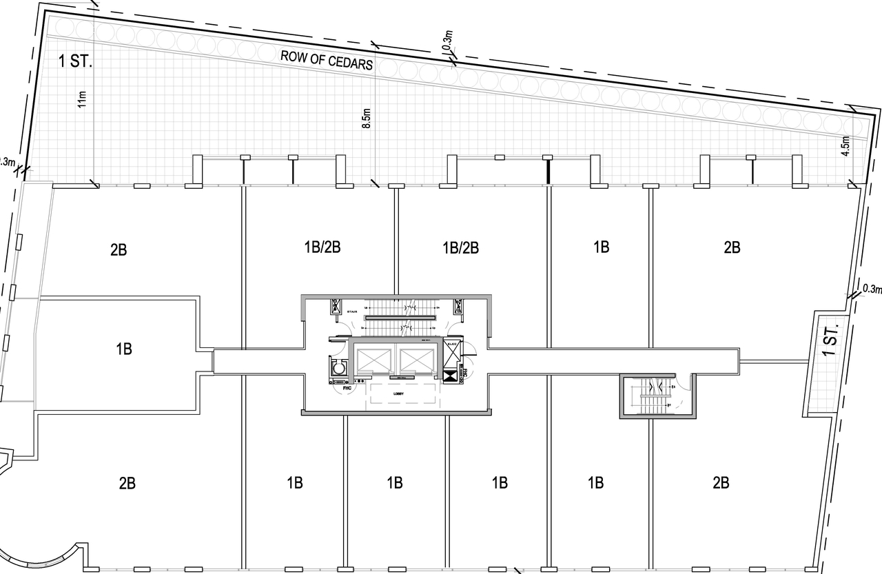 Floor plan for project from page 7 of the file 'D01-01-13-0019 Floor Plans'