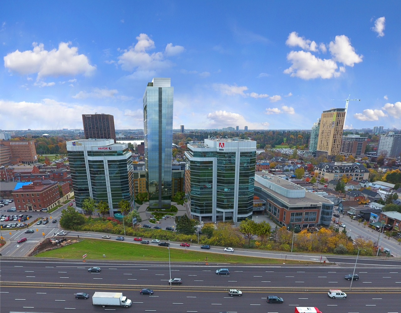 Rendering of building from page 1 of the file '2019-06-04 - Rendering looking south'