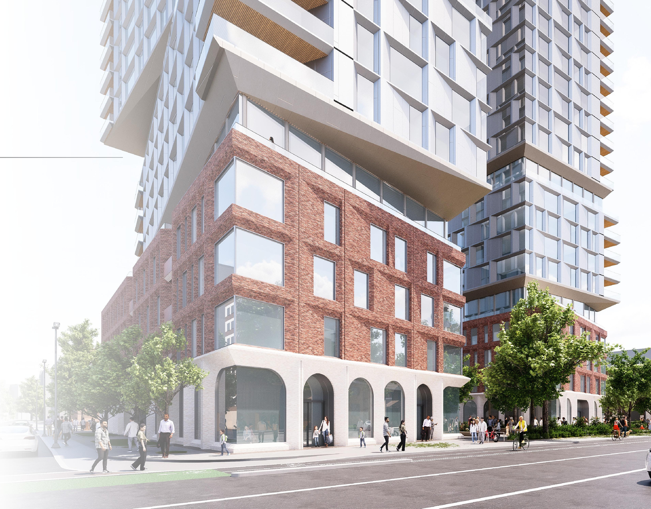 Rendering of building from page 2 of the file '2025-09-03 - SDRP Design Brief - Package 3 - D01-01-20-0019'