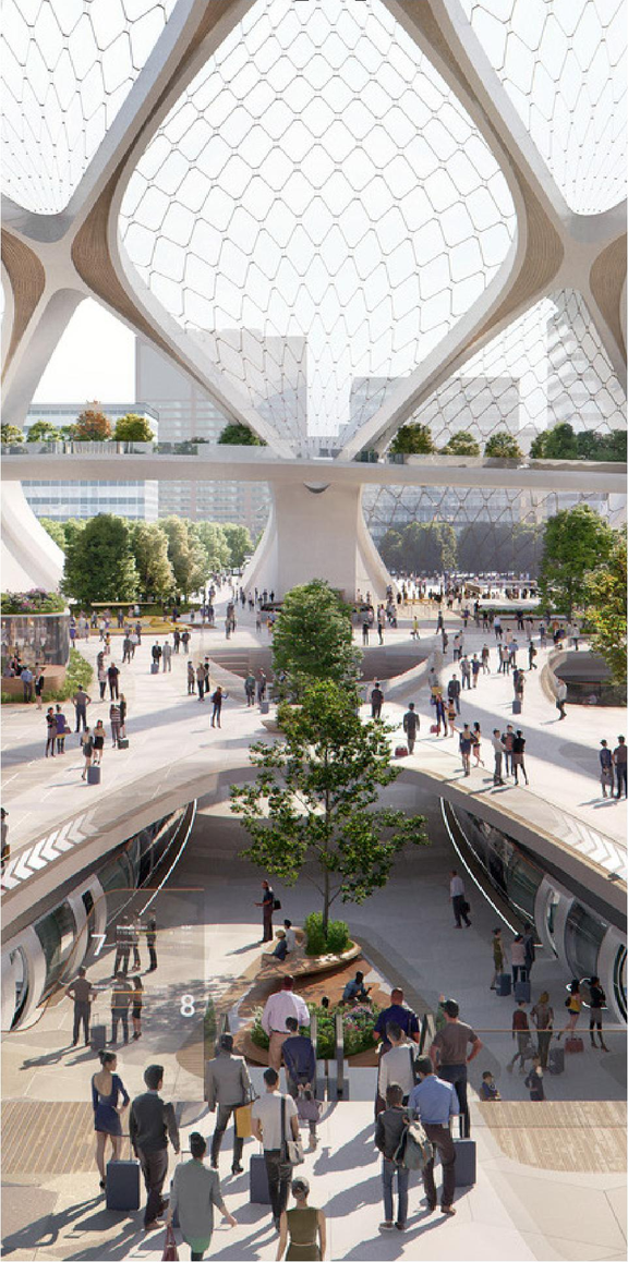 Rendering of building from page 3 of the file '2025-09-03 - SDRP Design Brief - Package 3 - D01-01-20-0019'
