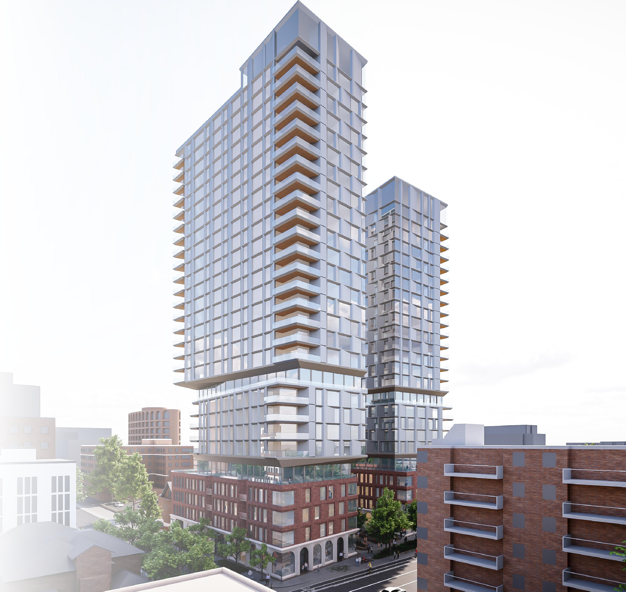 Rendering of building from page 44 of the file '2025-09-03 - SDRP Design Brief - Package 3 - D01-01-20-0019'