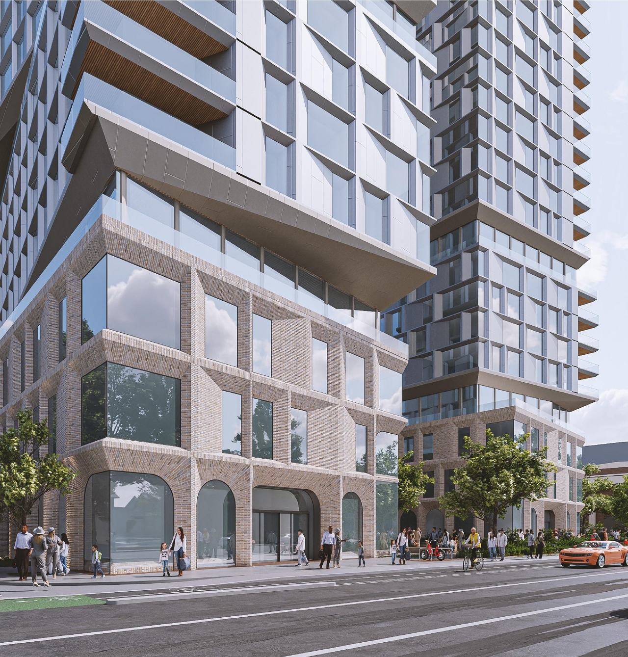 Rendering of building from page 7 of the file '2025-09-03 - SDRP Design Brief - Package 3 - D01-01-20-0019'