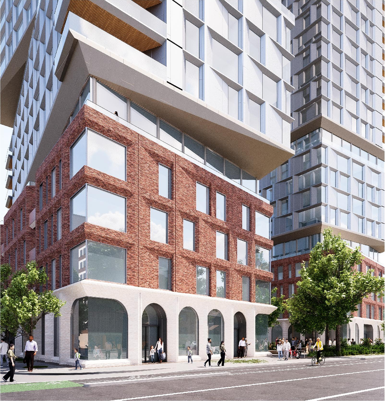 Rendering of building from page 7 of the file '2025-09-03 - SDRP Design Brief - Package 3 - D01-01-20-0019'