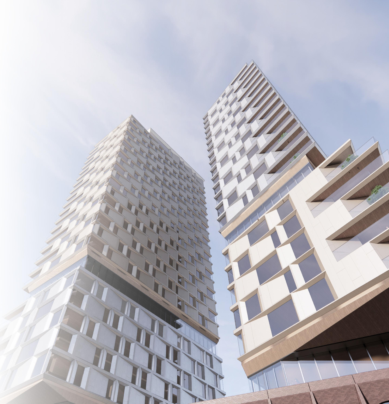 Rendering of building from page 2 of the file '2024-05-07 - Special Design Review Panel Presentation - D01-01-20-0019'