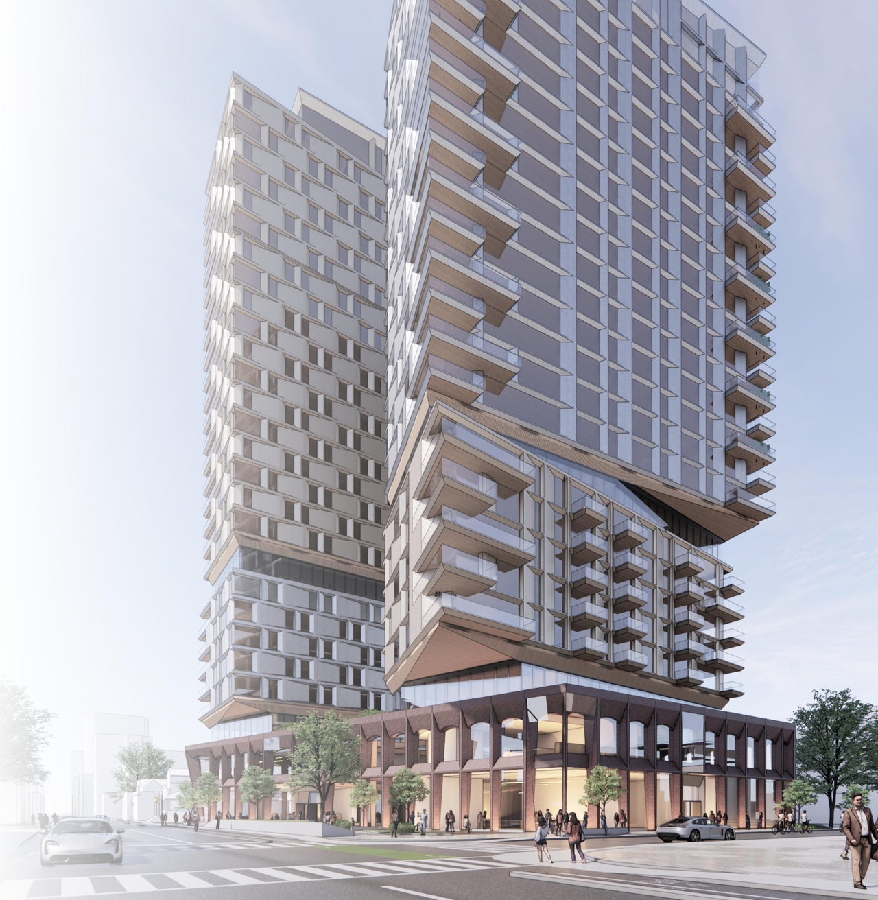 Rendering of building from page 39 of the file '2024-05-07 - Special Design Review Panel Presentation - D01-01-20-0019'