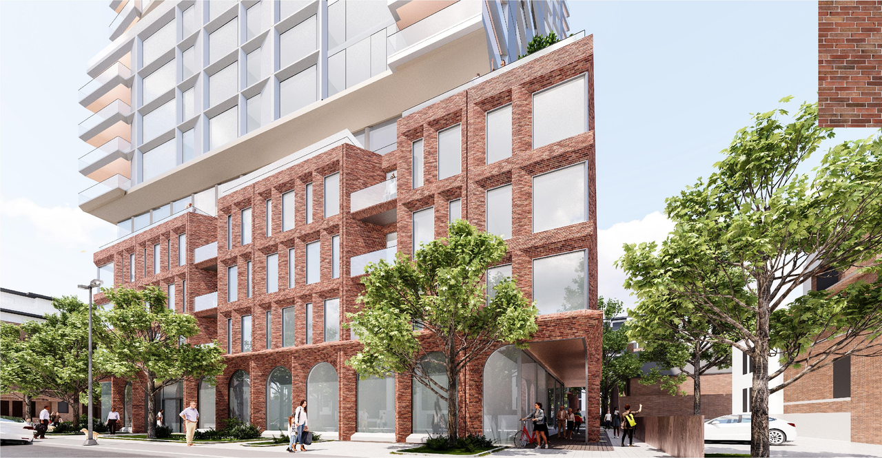 Rendering of building from page 22 of the file '2025-12-04 - Design Brief - D01-01-20-0019'