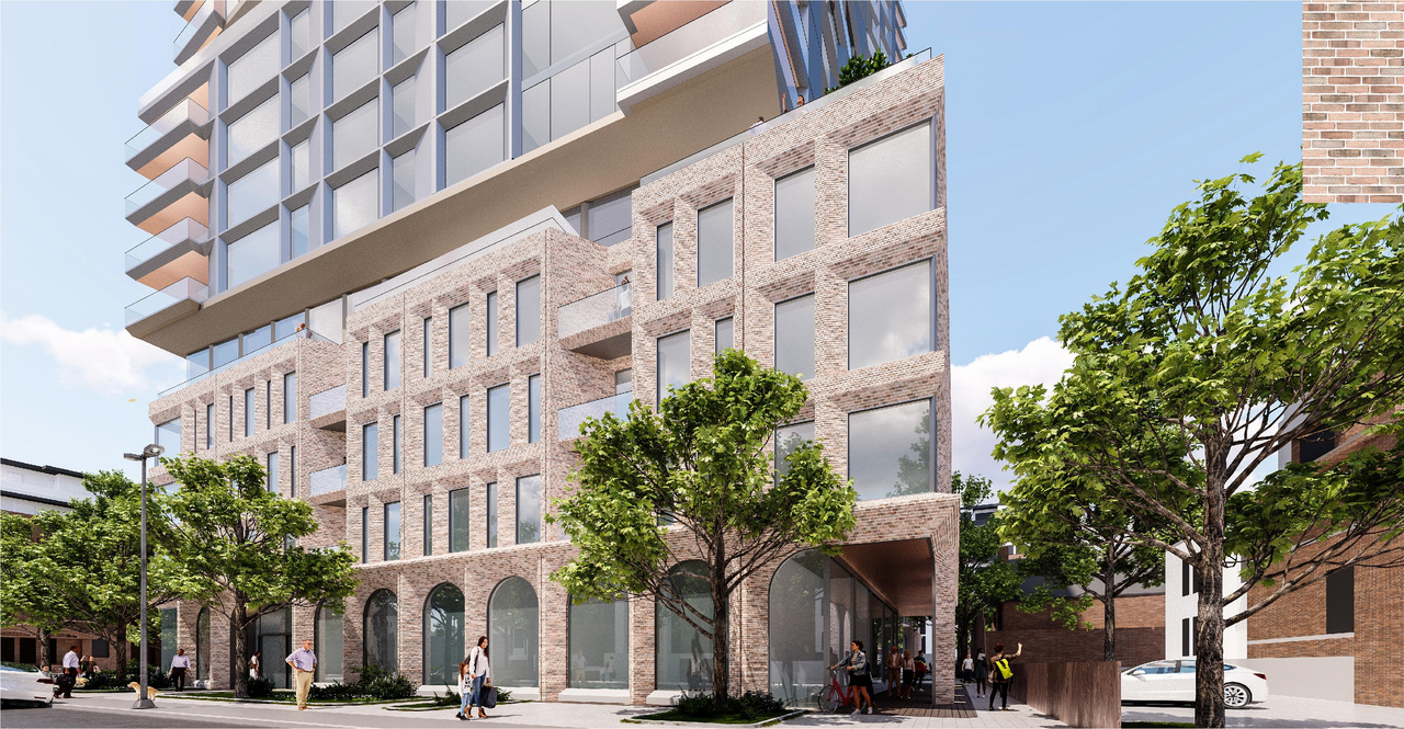 Rendering of building from page 23 of the file '2025-12-04 - Design Brief - D01-01-20-0019'
