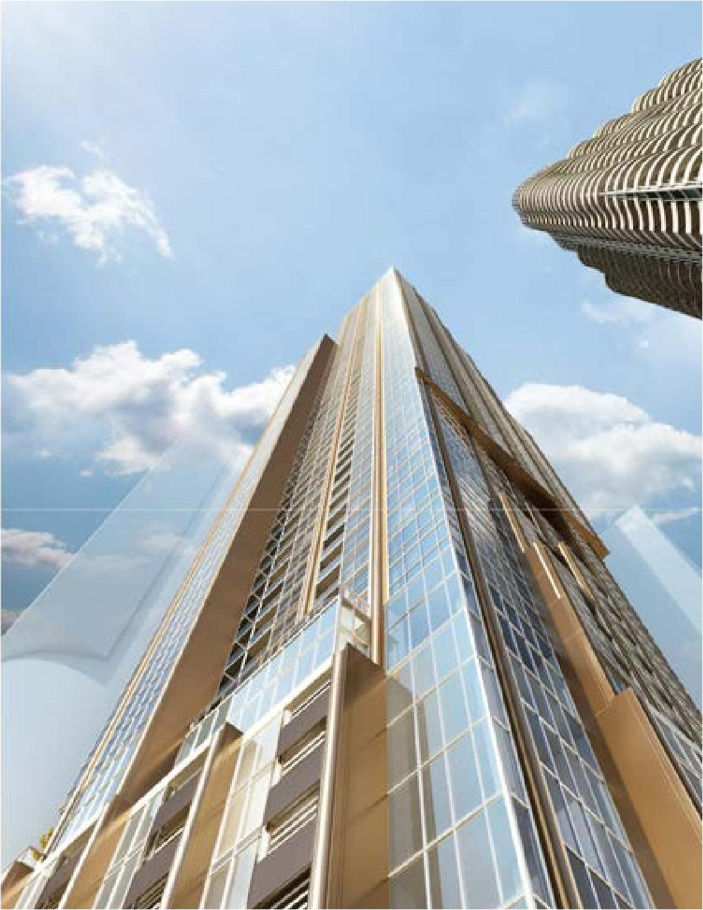 Rendering of building from page 3 of the file '2021-07-23 - Planning Rationale and Design Brief - D01-01-21-0007'