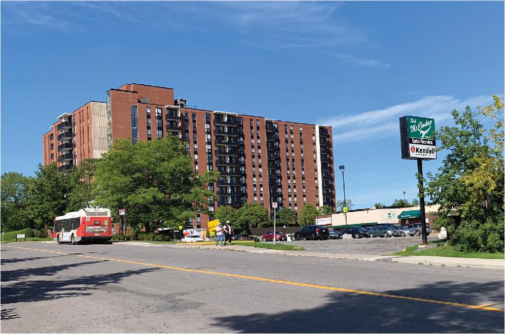 Rendering of building from page 9 of the file '2022-08-05 - Design Brief - D01-01-21-0008'
