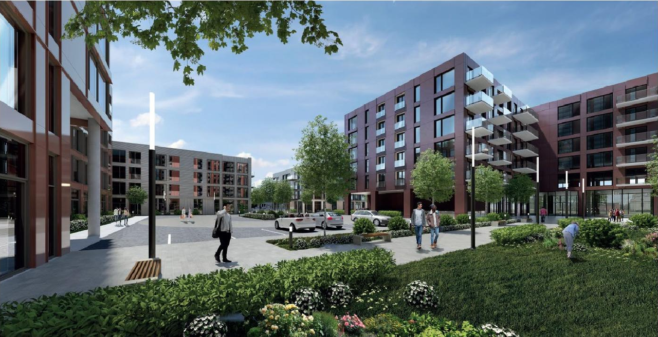 Rendering of building from page 12 of the file '2021-06-22 - Planning Rationale and Design Brief - D01-01-21-0008'