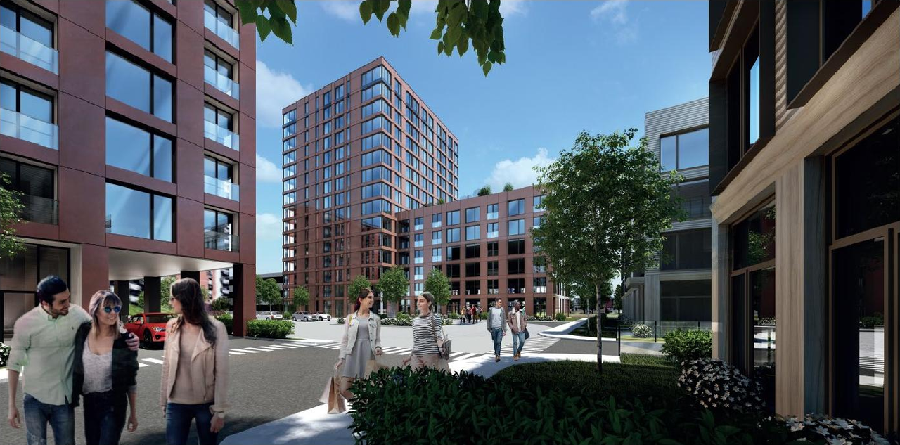 Rendering of building from page 39 of the file '2021-06-22 - Planning Rationale and Design Brief - D01-01-21-0008'
