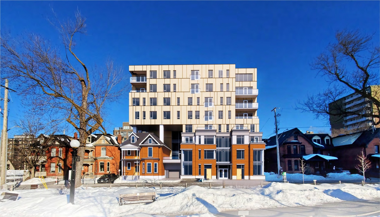 Rendering of building from page 9 of the file '2021-08-19 - Architectural Package and Design Brief - D01-01-21-0014'