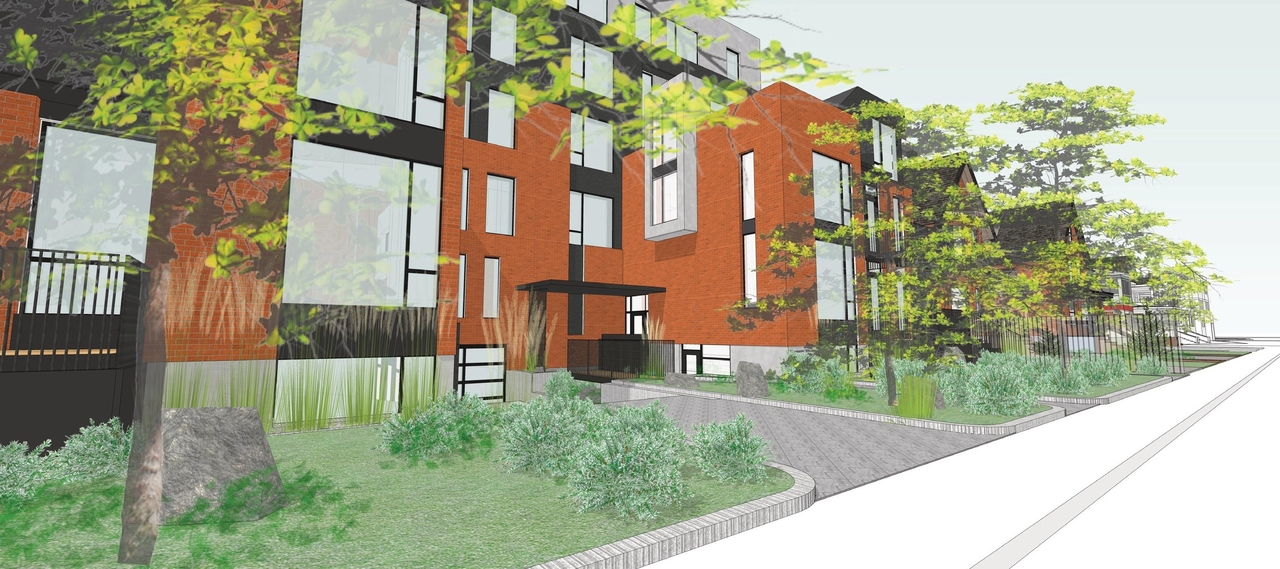 Rendering of building from page 29 of the file '2023-01-13 - Floor Plans - D01-01-21-0014'