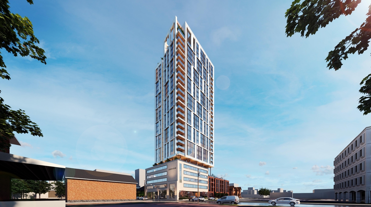 Rendering of building from page 2 of the file '2023-08-01 - Rendered Views - D01-01-21-0015'