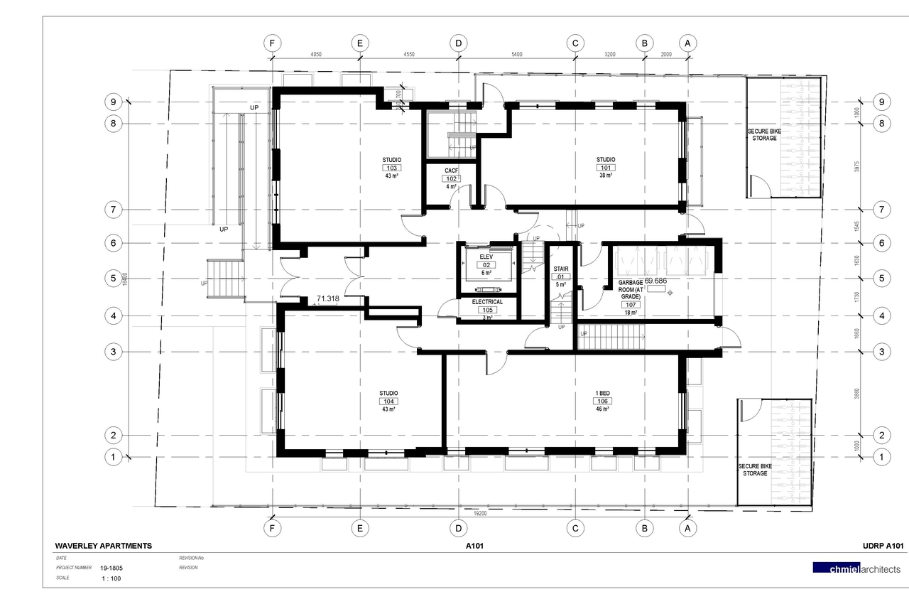 Floor plan for project from page 2 of the file '2021-09-15 - Floor Plans and Building Elevations - D01-01-21-0016'