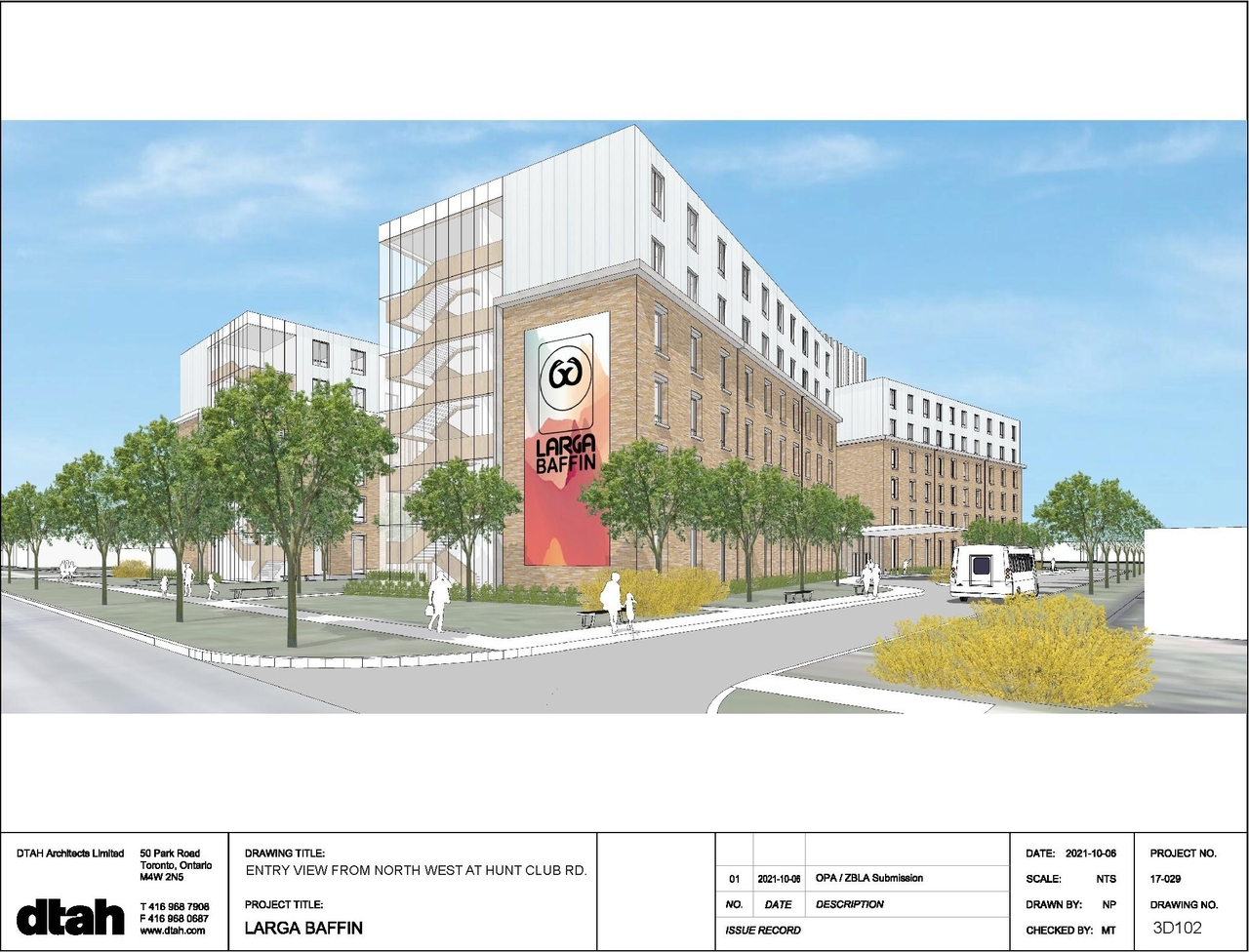 Rendering of building from page 3 of the file '2021-10-14 - Aerial View North West - D01-01-21-0022'
