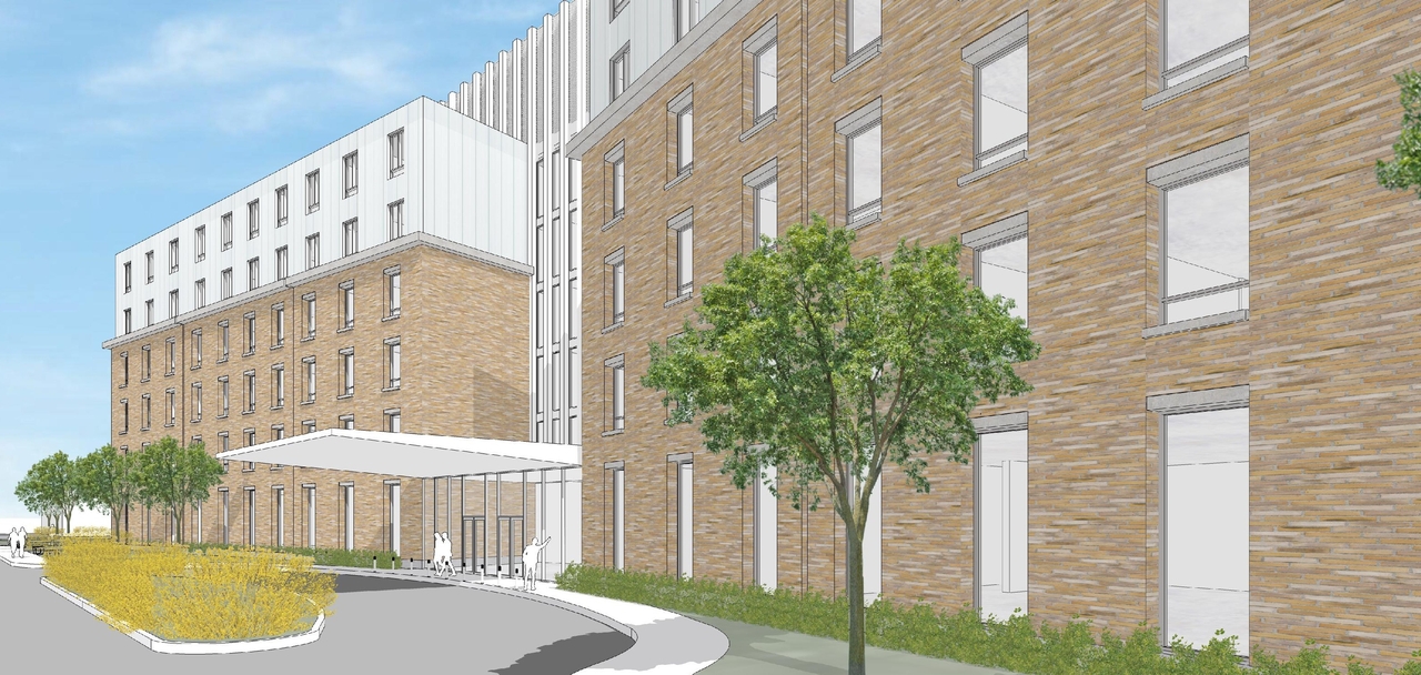 Rendering of building from page 4 of the file '2021-10-14 - Aerial View North West - D01-01-21-0022'