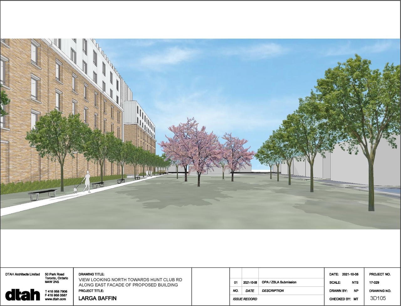 Rendering of building from page 6 of the file '2021-10-14 - Aerial View North West - D01-01-21-0022'