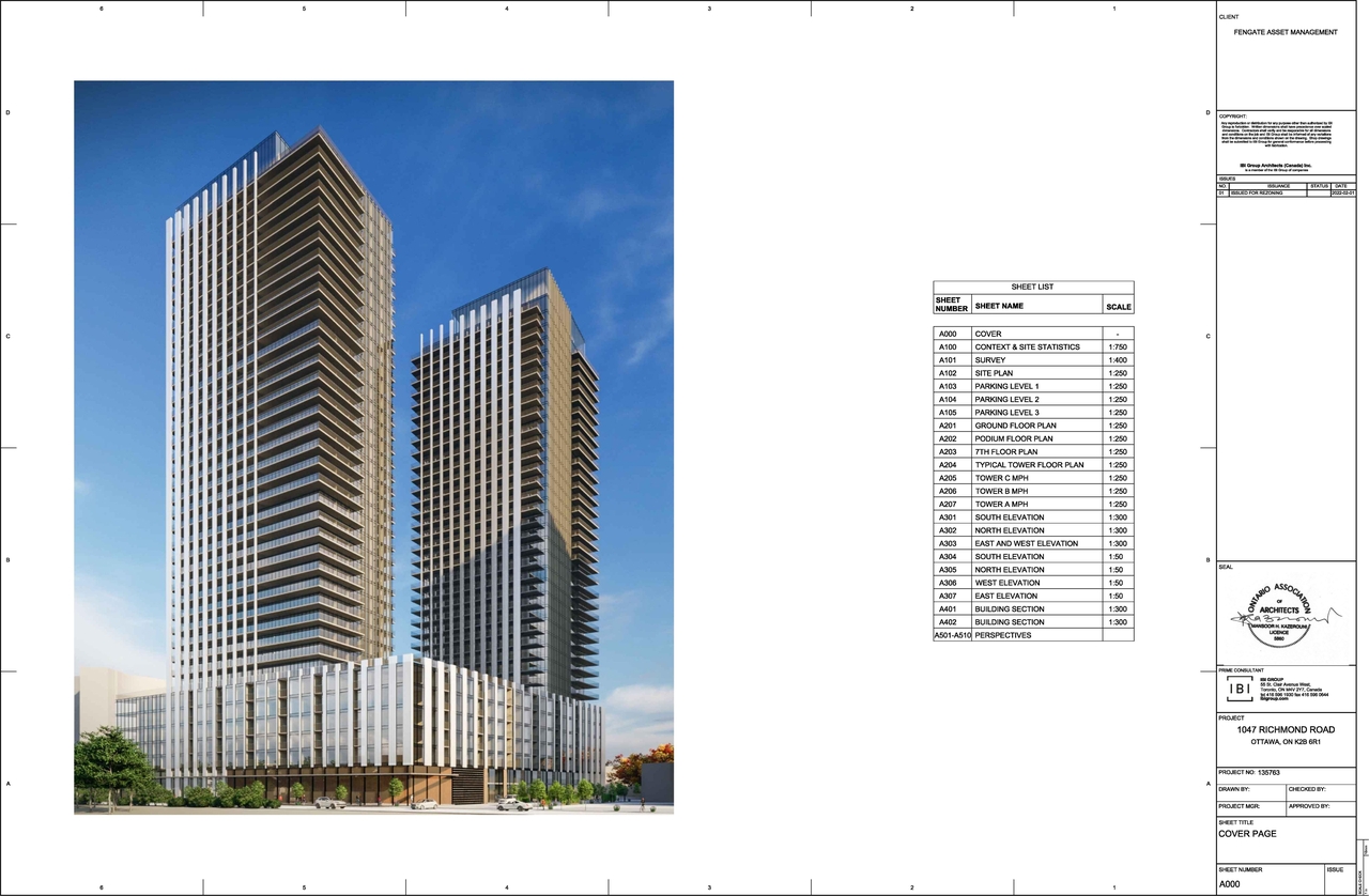 Rendering of building from page 1 of the file '2022-02-04 - Site Plan, Floor Plans, and Parking Plan - D01-01-22-0001'
