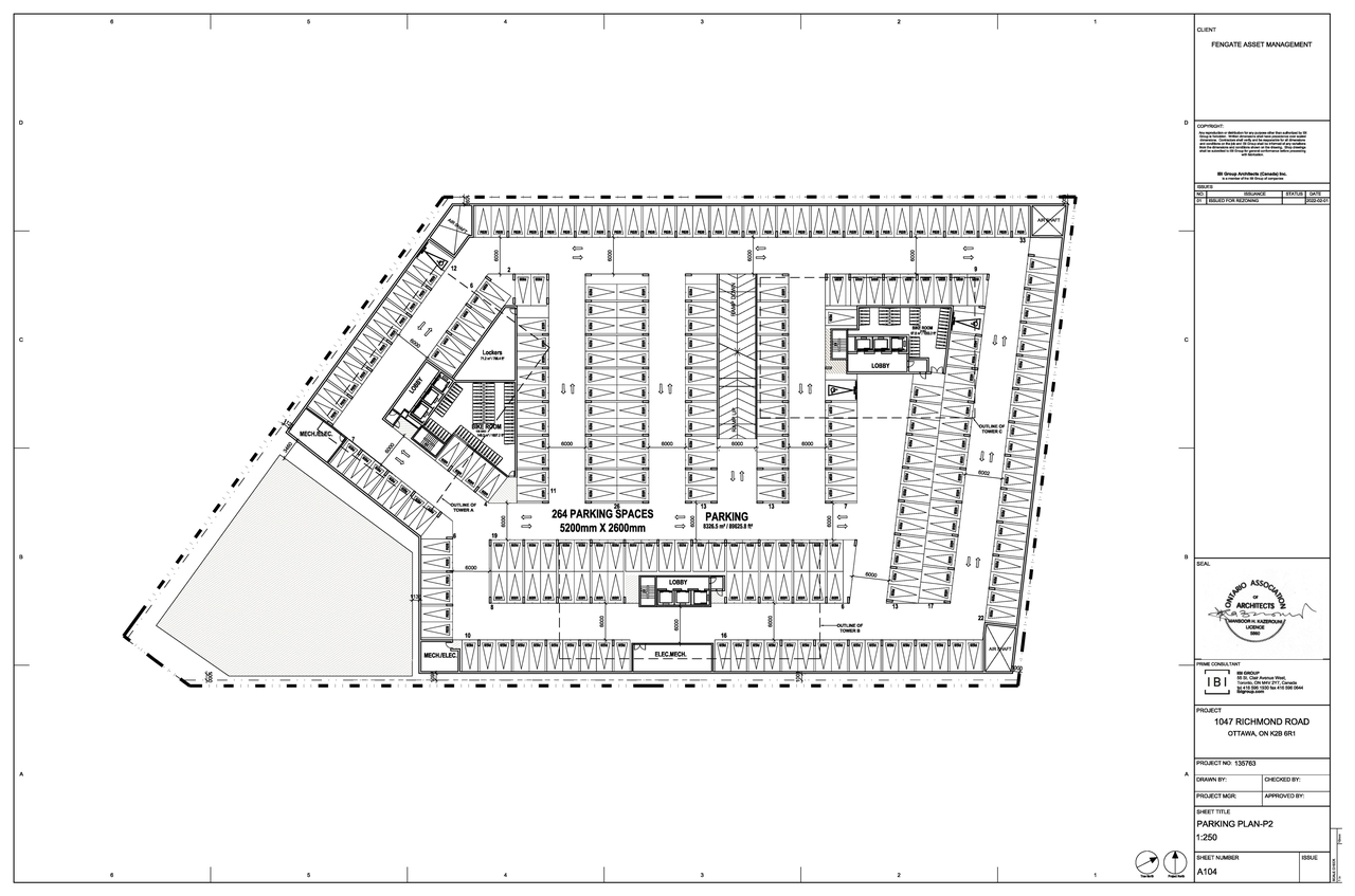Construction site plan for project from page 6 of the file '2022-02-04 - Site Plan, Floor Plans, and Parking Plan - D01-01-22-0001'