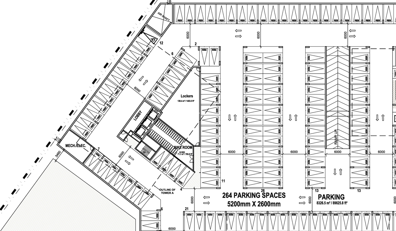 Floor plan for project from page 7 of the file '2022-02-04 - Site Plan, Floor Plans, and Parking Plan - D01-01-22-0001'