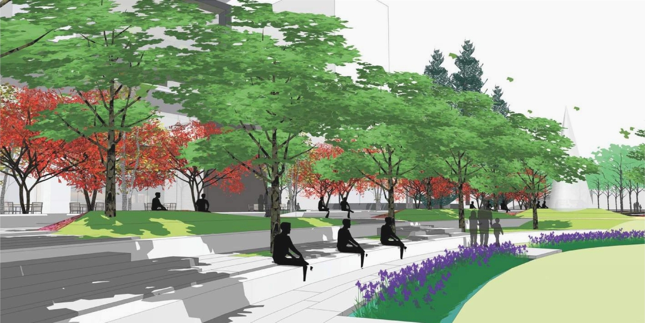 Rendering of building from page 14 of the file '2023-12-21 - Urban Design Review Drawing Package - D01-01-22-0004'