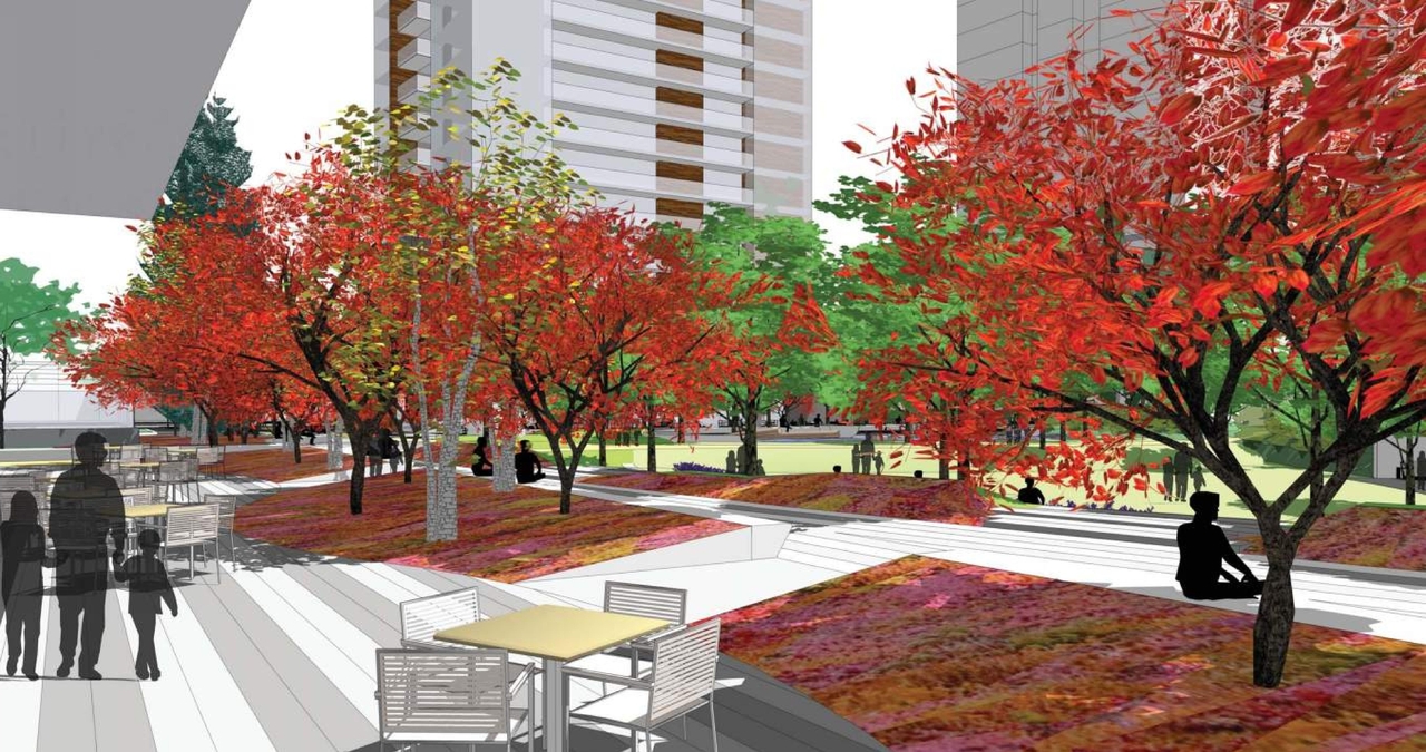 Rendering of building from page 16 of the file '2023-12-21 - Urban Design Review Drawing Package - D01-01-22-0004'